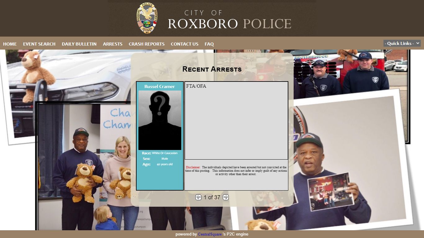 ROXBORO POLICE DEPARTMENT P2C - City of Roxboro