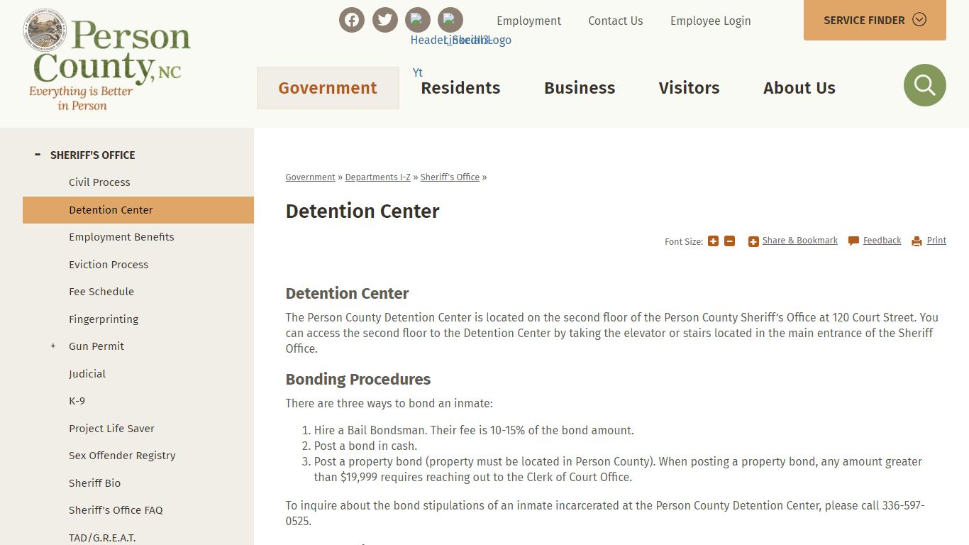 Detention Center | Person County, NC